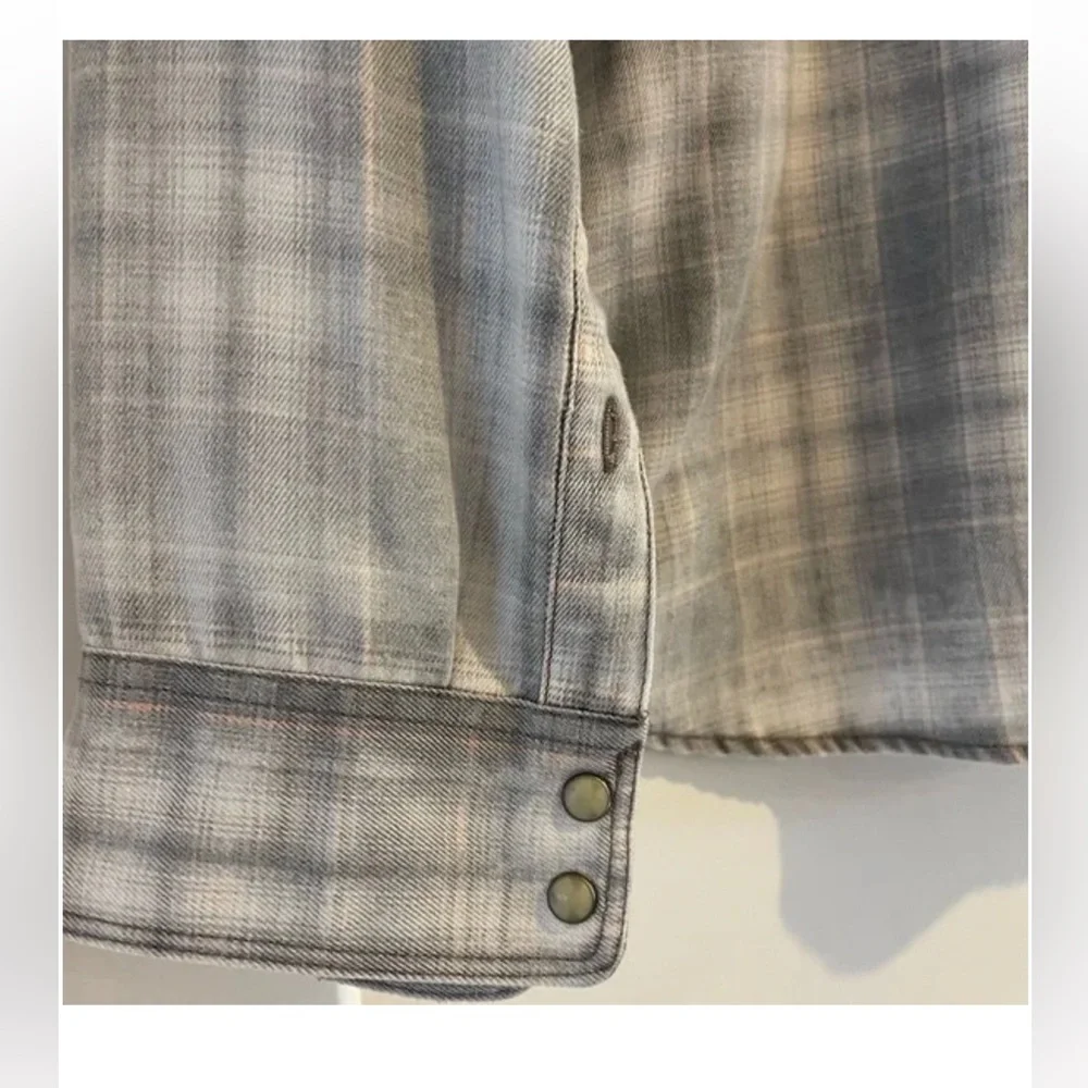 Lucky Brand - Men's Sugar Wash Plaid Western Long Sleeve Shirt - XL - Picture 6 of 6